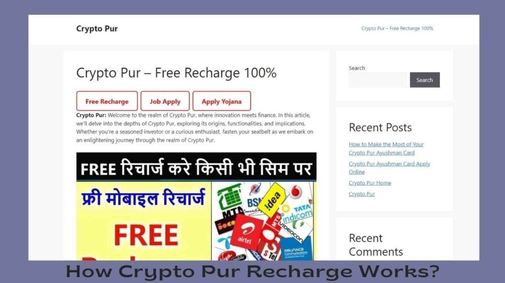 How Crypto Pur Recharge Works?